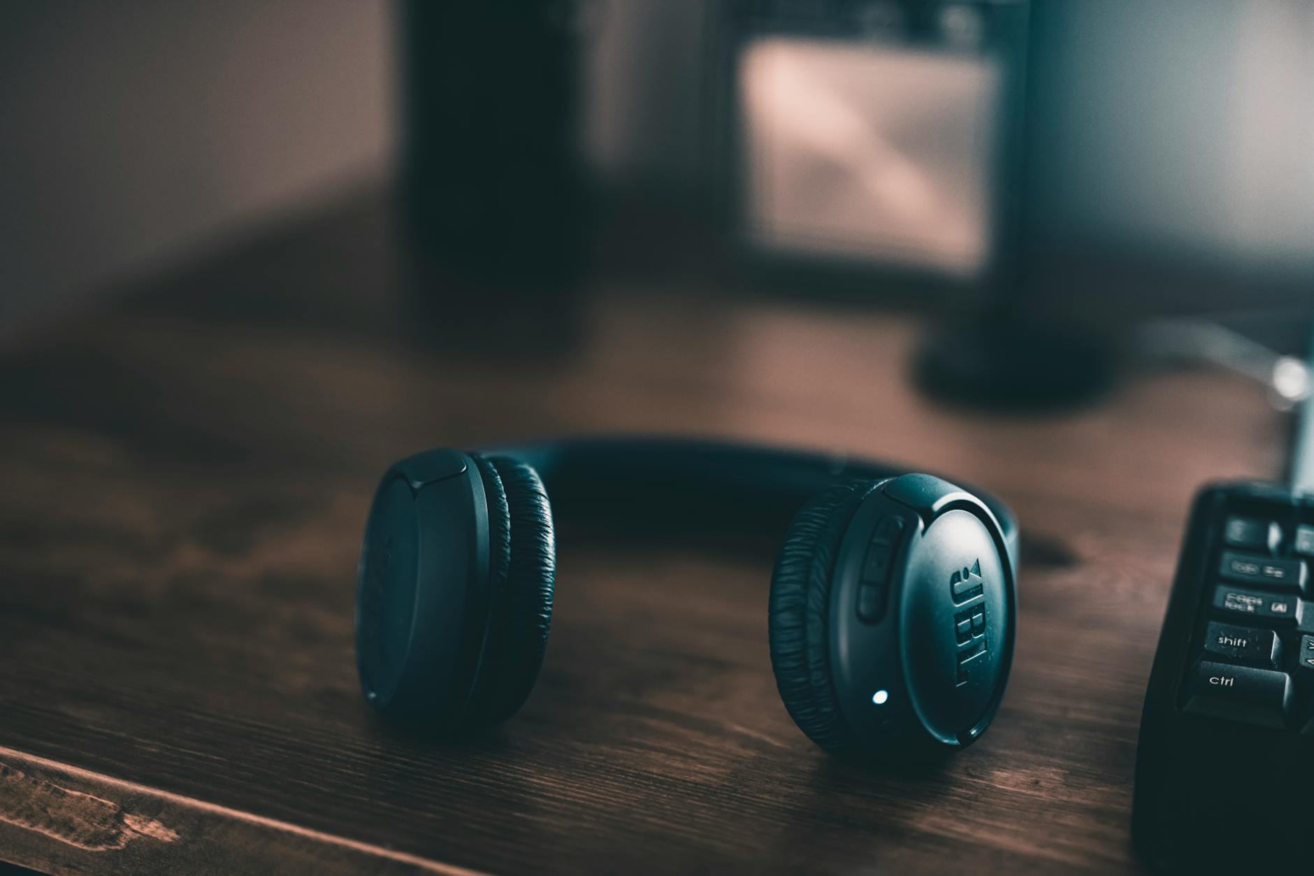 Headphones on a desk